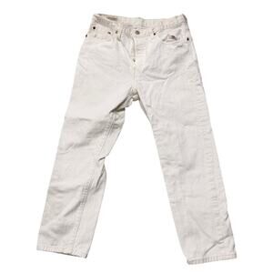 Levi's Premium White Jeans Women's W28 L26 Straight Leg Denim Pants Cotton